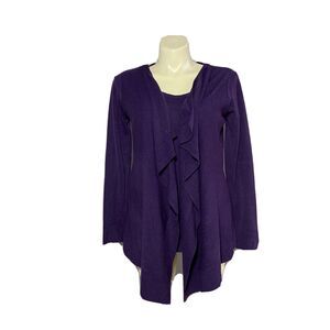 Women’s Large Purple Sweater Cardigan Overlay Long Sl Private Property Washable‎